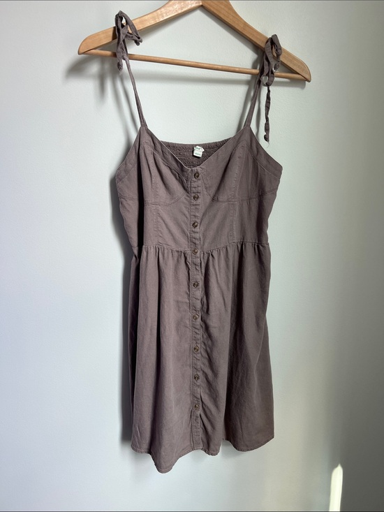 aerie Tops - Aerie | Tie-Shoulder Button-Front Women’s Linen Blend Camisole Top Taupe Size M
